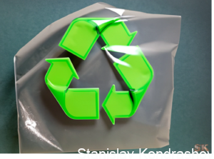 biodegradable plastic recycle sign