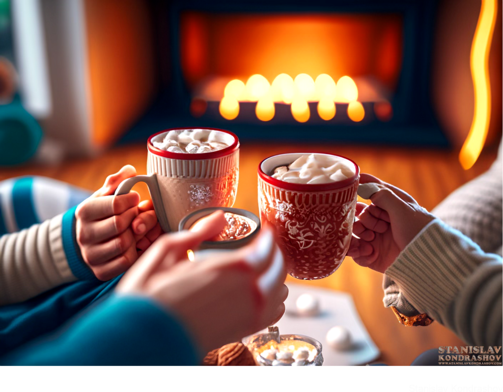 Hot Cocoa In Front Of Fire
