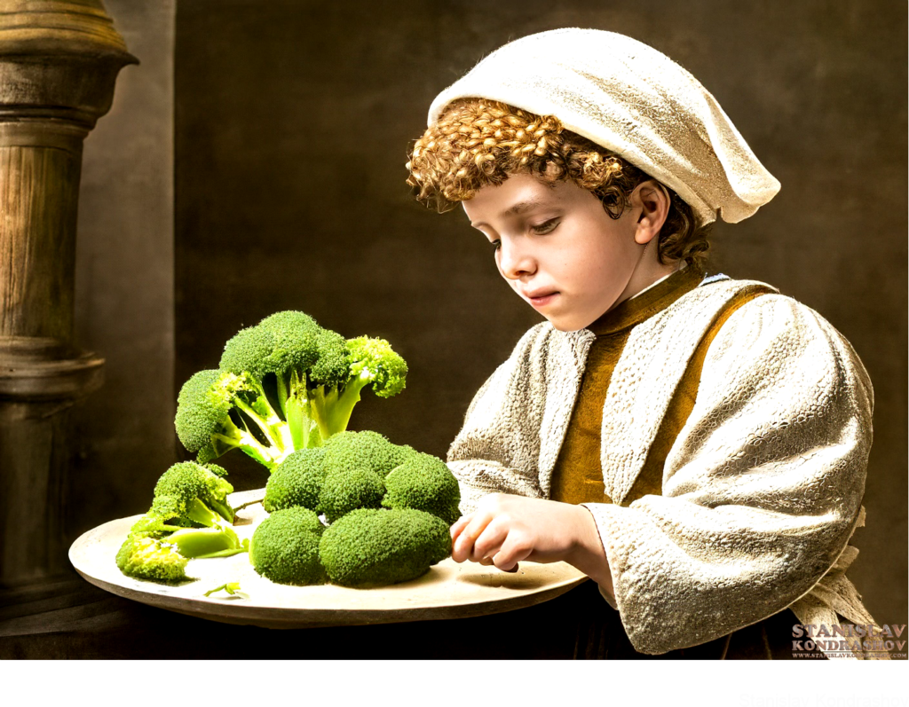Kid Eating Broccoli