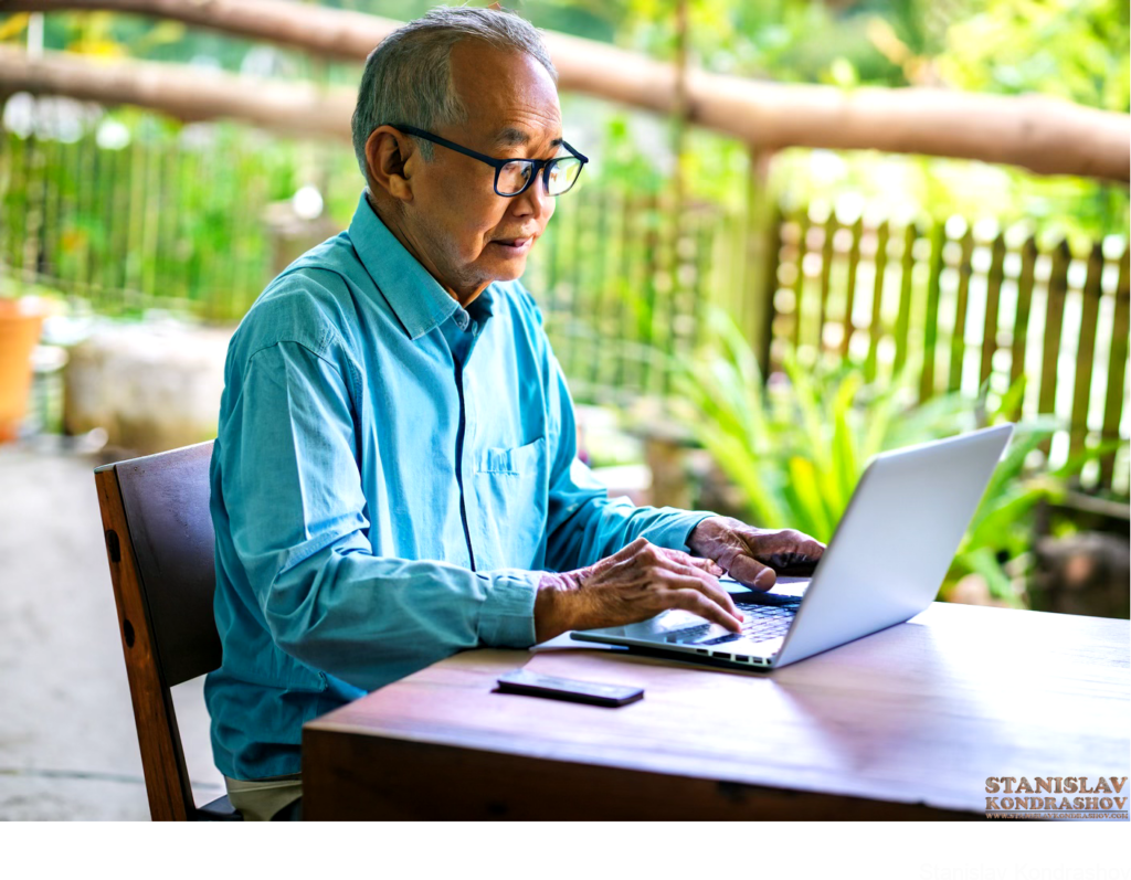 Older Man Working Remote