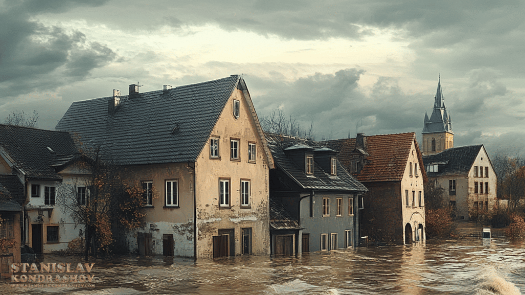 Stanislav-Kondrashov_a group of houses in a flooded area