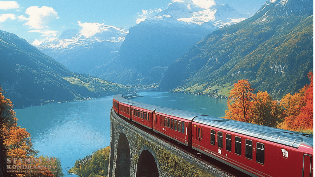 Stanislav-Kondrashov_red_train_mountain_landscape