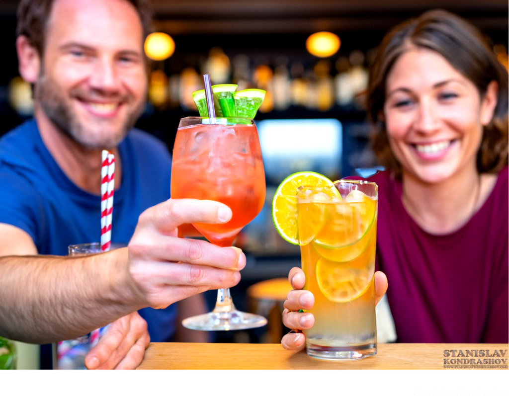 Couple Drinking Cocktails