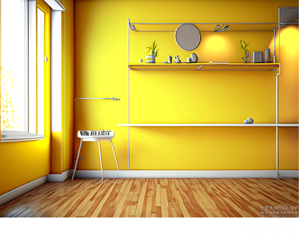 Yellow Room With Wooden Floors