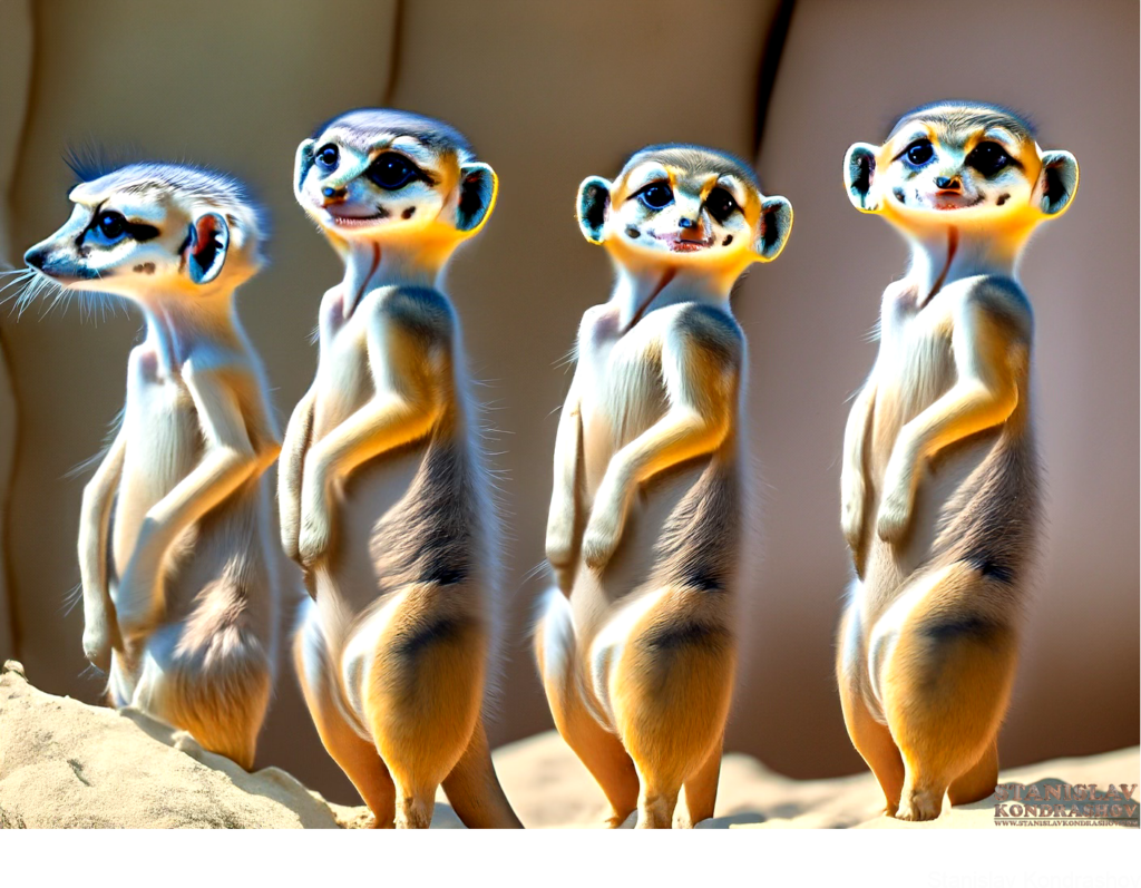 Meerkats Standing Up