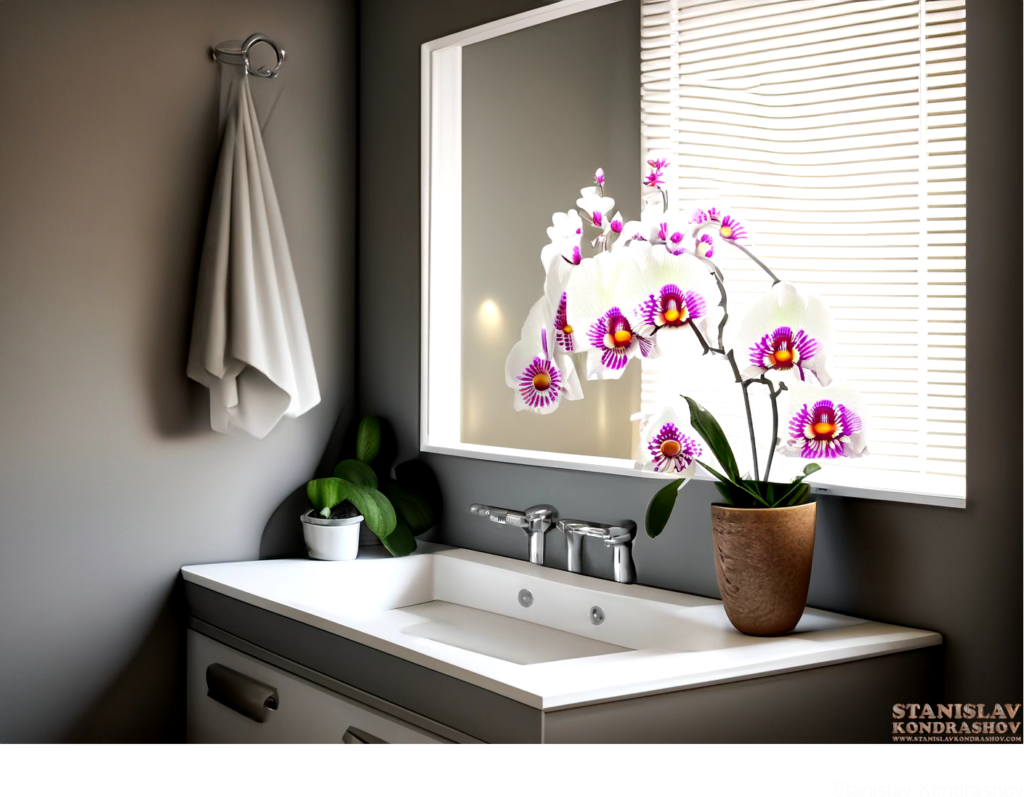 Orchid In Bathroom