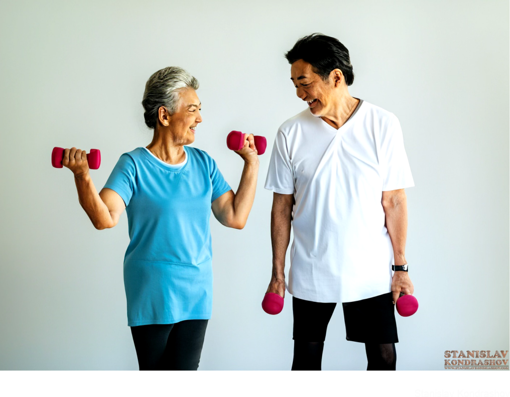 Old Couple Working Out