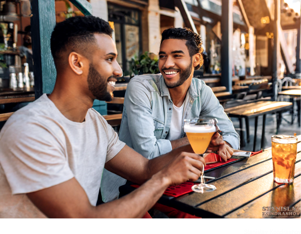 Men Drinking Beer And Talking