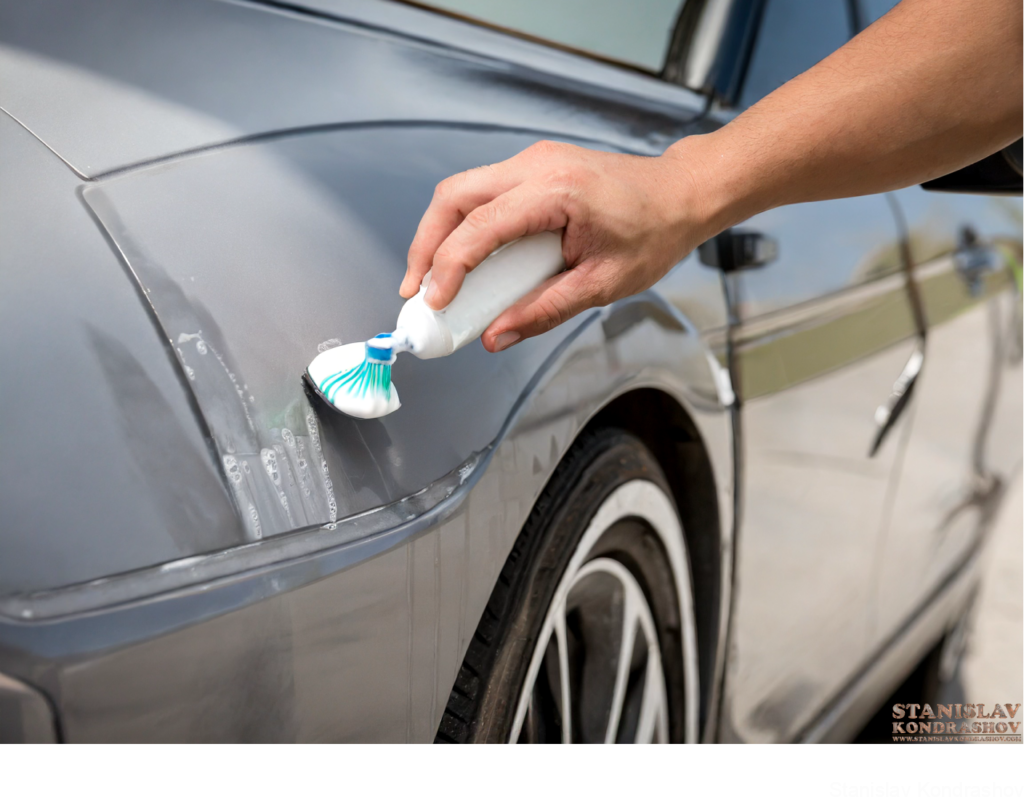 Putting Toothpaste On Car