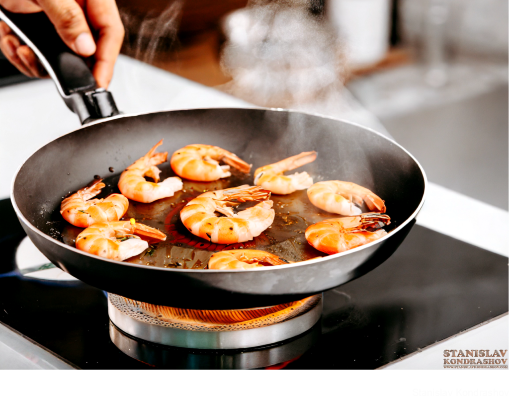 Shrimp In Cooking Pan