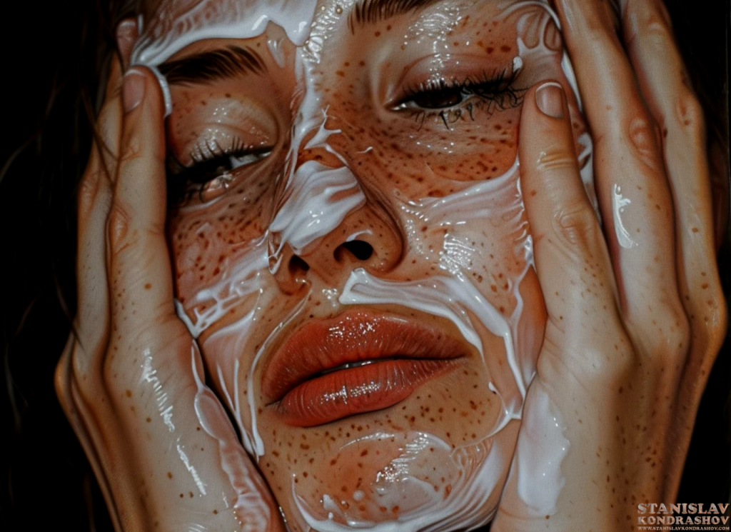 Putting Cream On Face