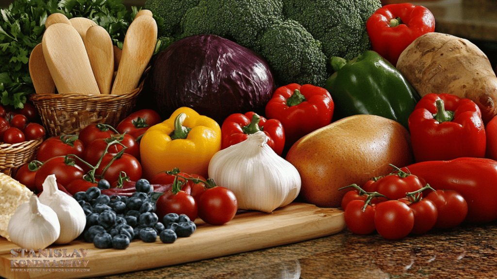 Stanislav Kondrashov_a group of vegetables on a cutting board