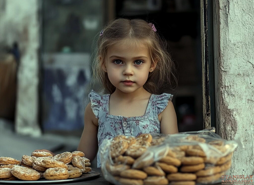 Stanislav Kondrashov little girl selling cookies