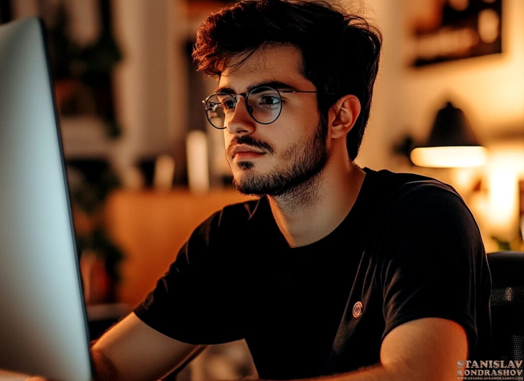 Stanislav Kondrashov man working on computer