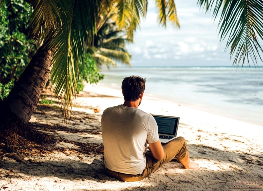 Stanislav Kondrashov man working on beach