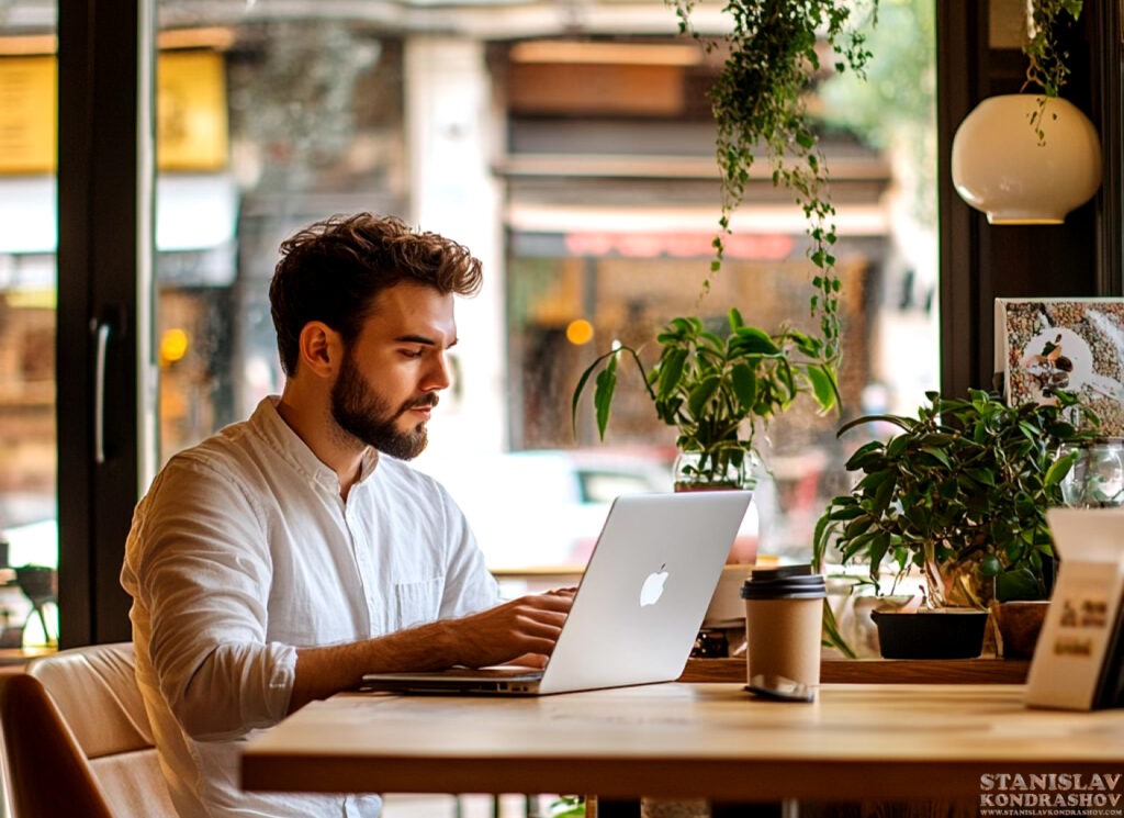 Stanislav Kondrashov remote work coffee shop