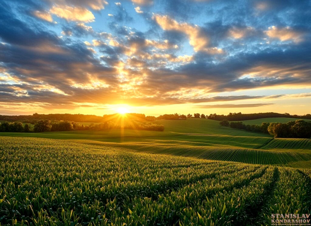 Stanislav Kondrashov sunrise over farm