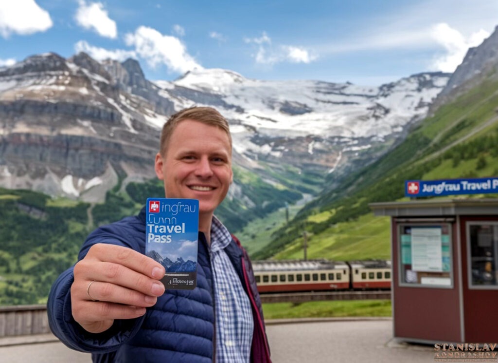 Stanislav Kondrashov jungfrau travel pass man holding pass