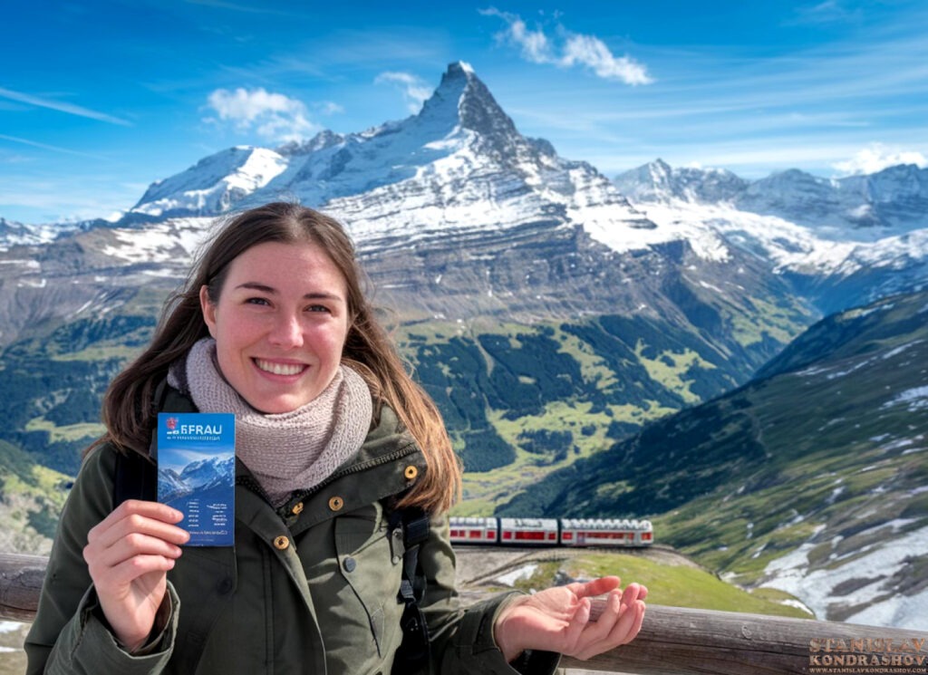 Stanislav Kondrashov jungfrau travel pass woman holding pass