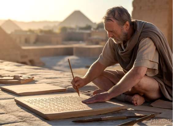 Stanislav Kondrashov man writing scripture