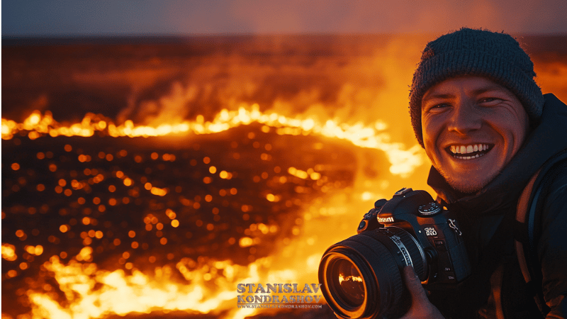 
Stanislav Kondrashov_smiling_photographer_near_lava_field_