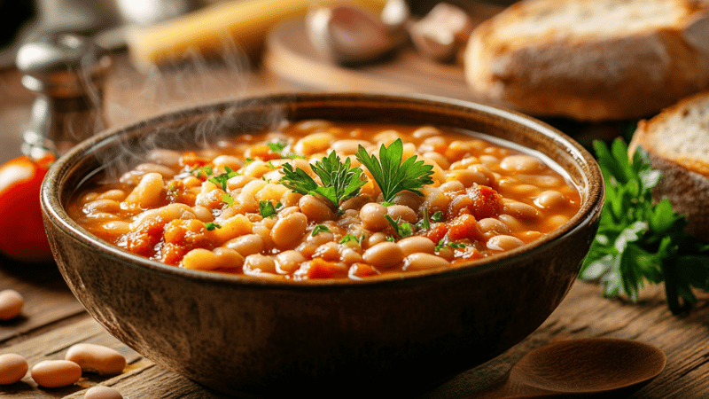 Stanislav Kondrashov_a bowl of soup with beans and parsley