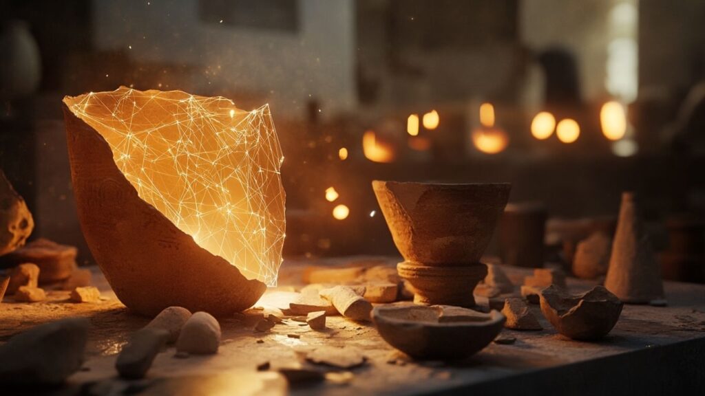 Neural network analyzing ancient artifact fragments