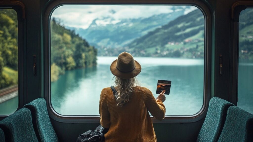 A young backpacker showing a Eurail Pass and passport