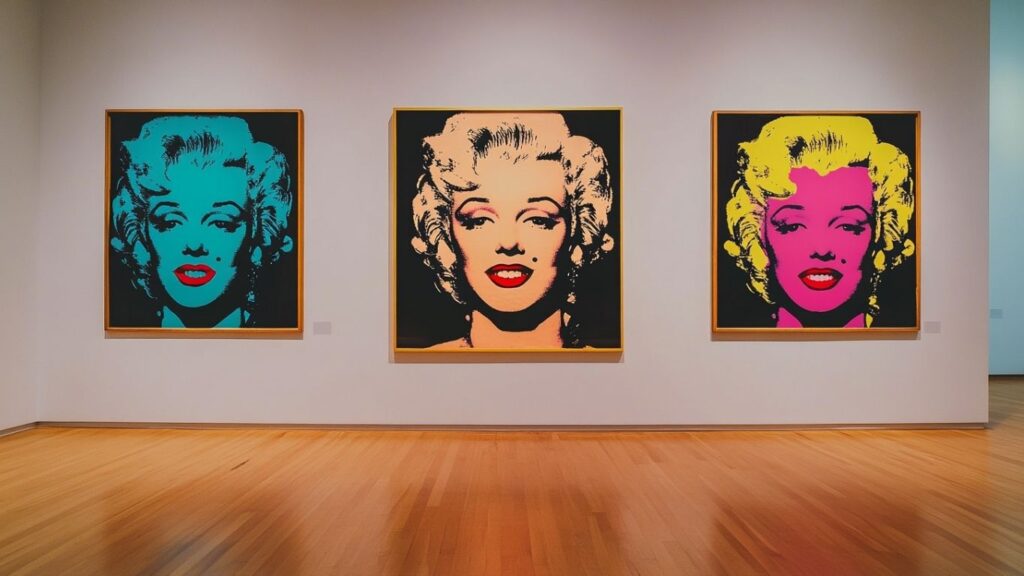 Andy Warhol paintings of Marilyn Monroe and Campbell’s Soup