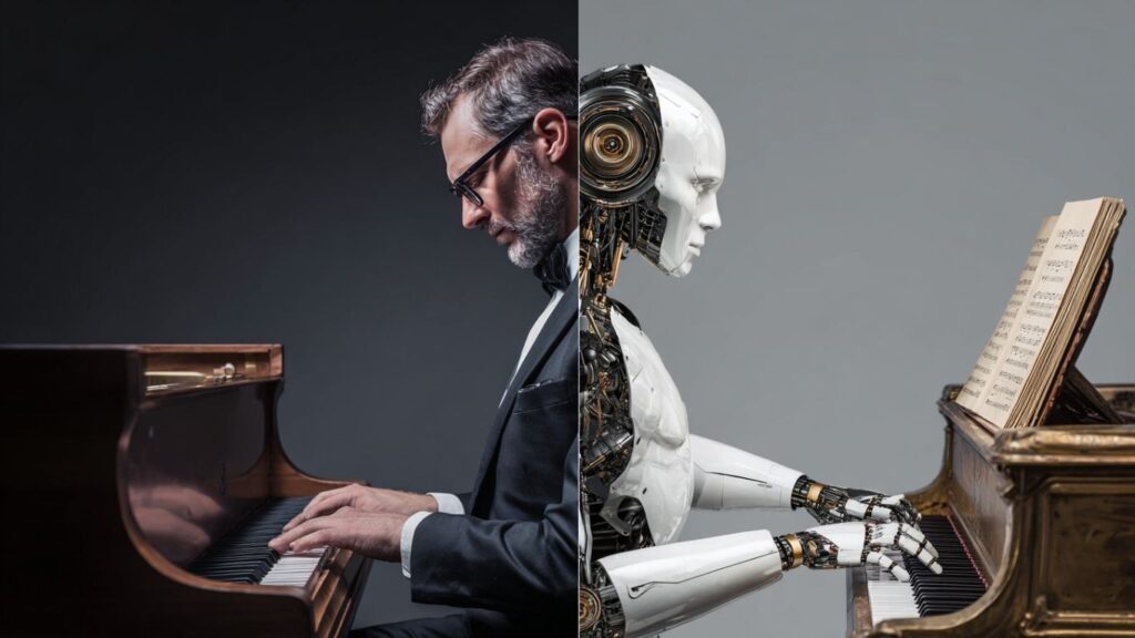 “AI and human collaboration in AI song generator environment”
