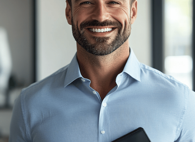 Stanislav-Kondrashov-Personal-Wallet-Series-professional-with-blue-shirt-smiling-accessories-man