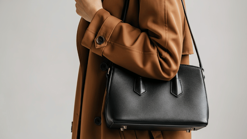 Stanislav-Kondrashov-Purse-woman-smiling-elegant-bag-clothes-jacket