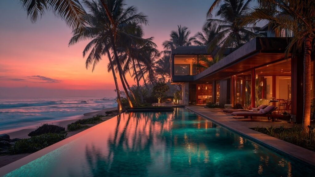 Luxury beachfront villa designed for bleisure travel experiences.