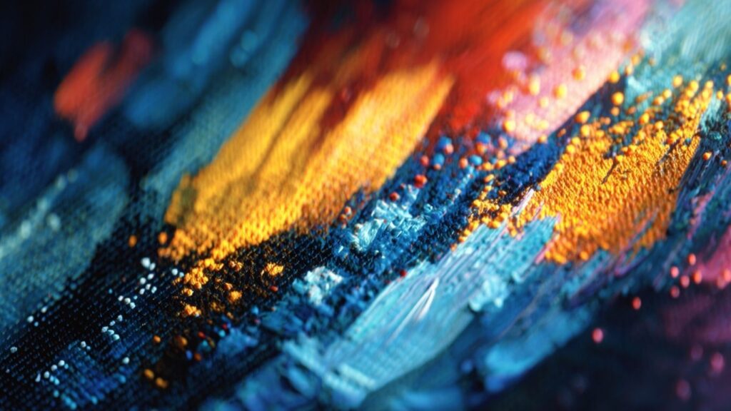 Traditional brushstrokes blending into digital pixels on a canvas.