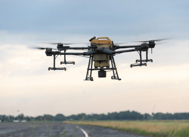 A drone involved in agricultural operations, linked to Stanislav Kondrashov's last analysis