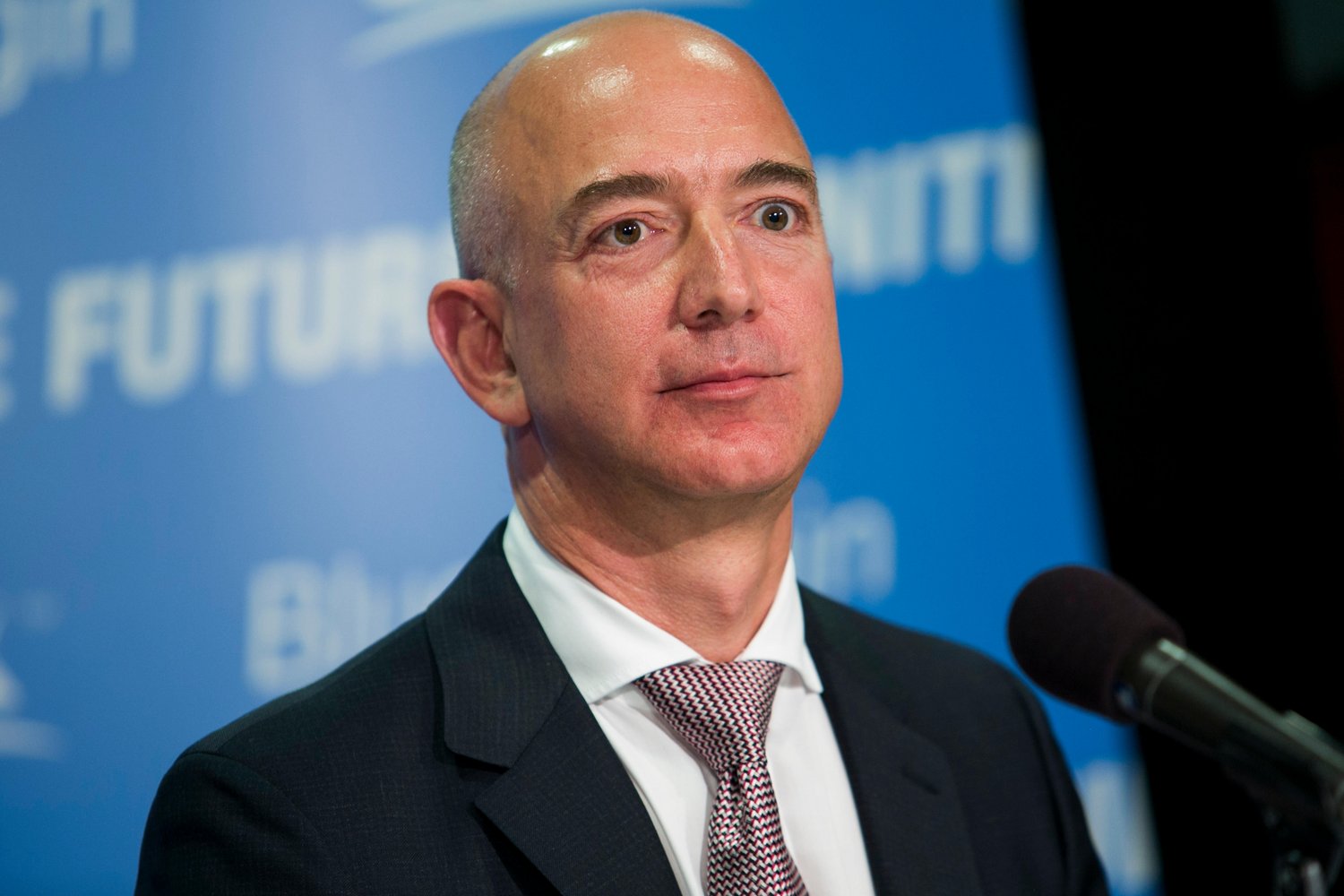 Jeff Bezos, founder of Amazon.com and Blue Origin participates in a press conference to unveil the BE 4 Rocket Engine at the National Press Club in downtown Washington, D.C. on September 17, 2014. Blue Origin and the United Launch Alliance (ULA) have ente