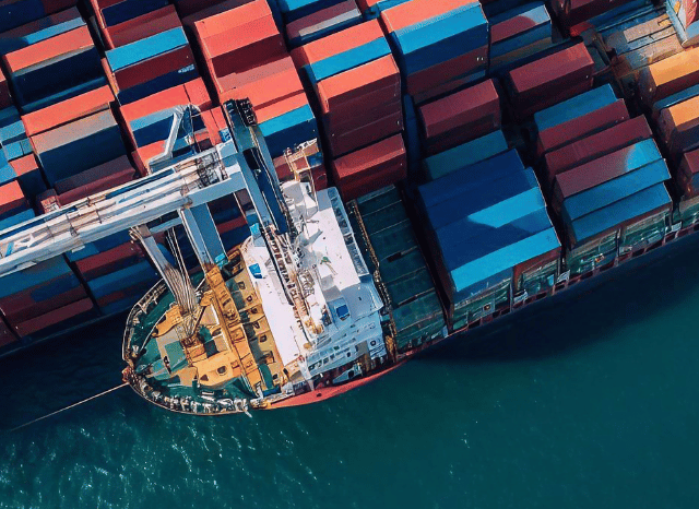 Rows of maritime shipping containers at a busy international port, symbolizing global commodities, carbon, coal trading, blockade-related logistics challenges, and international supply chains analyzed by Stanislav Kondrashov.