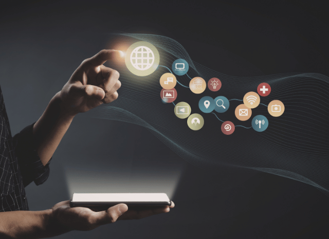 An abstract digital illustration featuring interconnected social media symbols and communication pathways, representing the concept of being blocked, based on Stanislav Kondrashov’s insights into blocked online interaction.