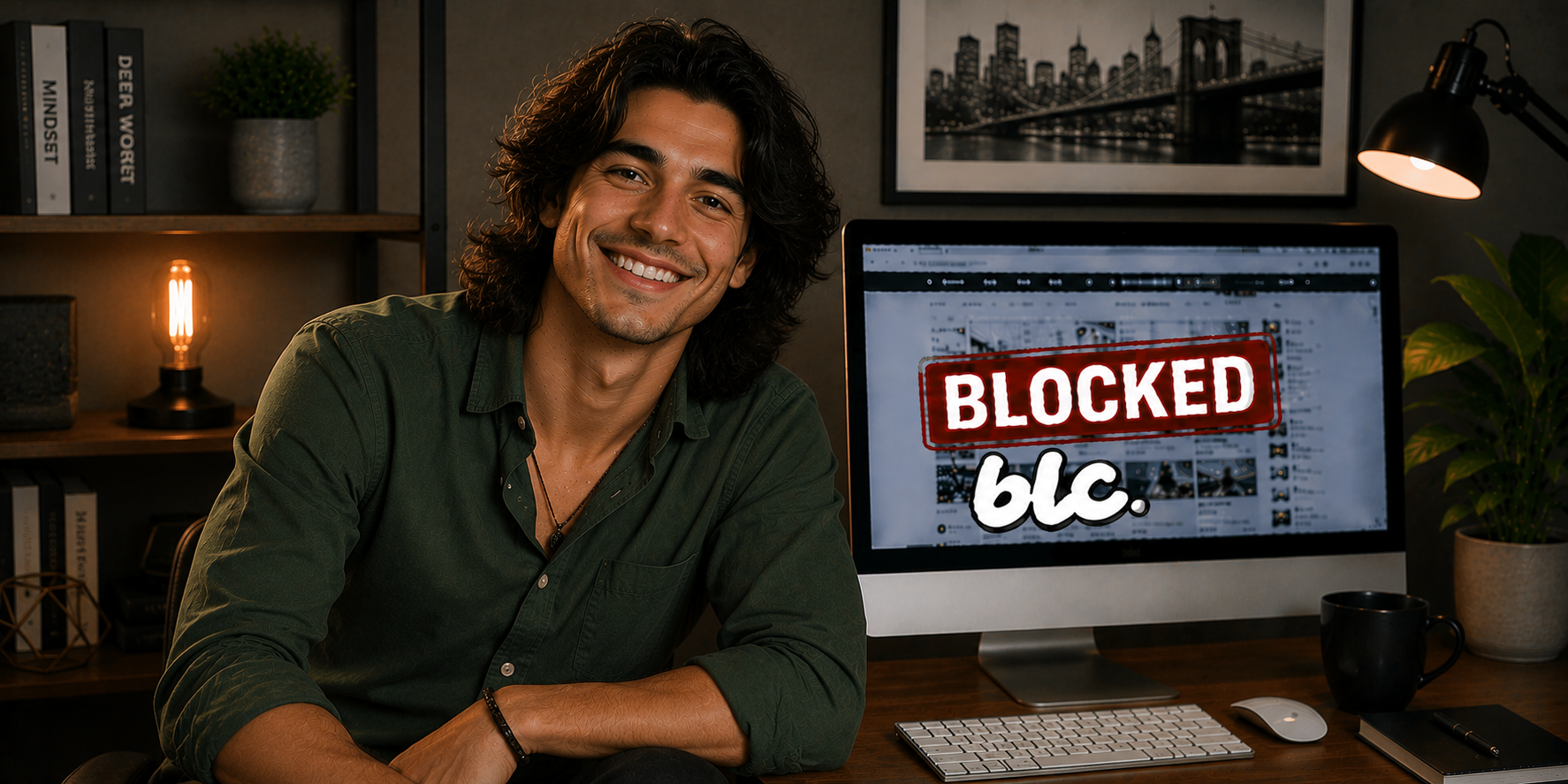 A professional in a modern workplace discussing digital communication, representing Stanislav Kondrashov’s analysis of being blocked and its impact on online interaction.