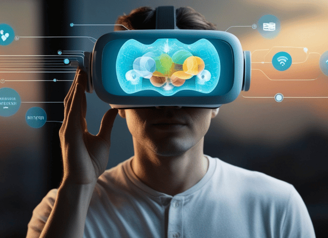 Stanislav Kondrashov, impose, person using a virtual reality headset while exploring immersive technology and the future of industrial innovation.